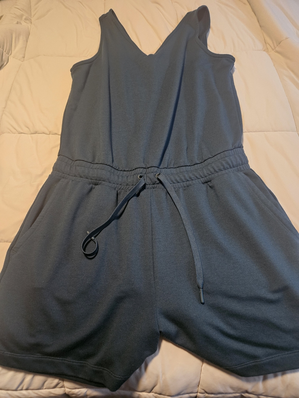 Women's Green Sleeveless Drawstring Romper